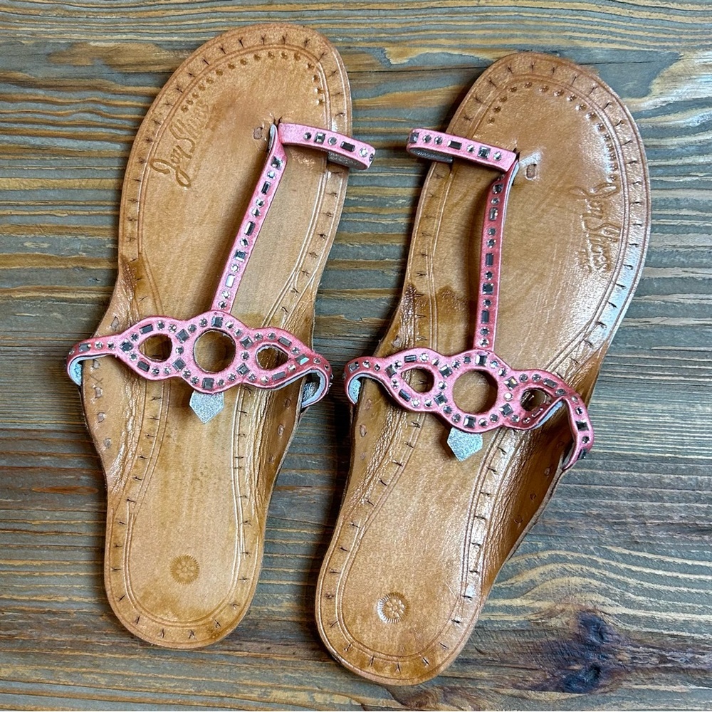 Light Pink Indian Sandals with Swarovski Crystals